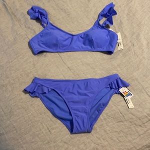 No Boundaries bikini with ruffles.